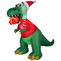 7.5ft. Airblown® Inflatable Christmas T-Rex with Gift