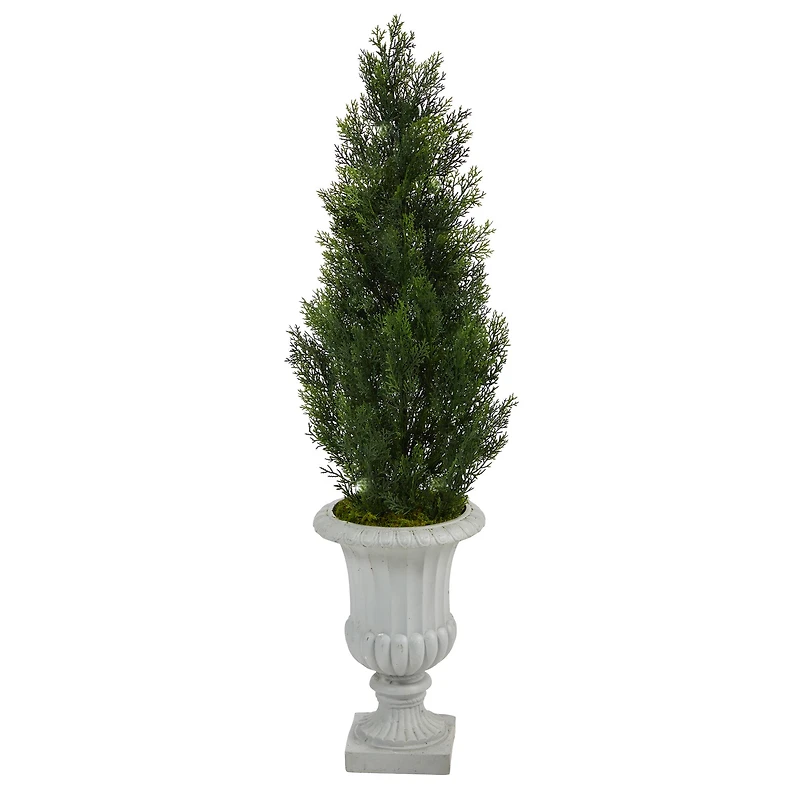 4ft. UV Resistant Mini Cedar Artificial Pine Tree in Decorative Urn
