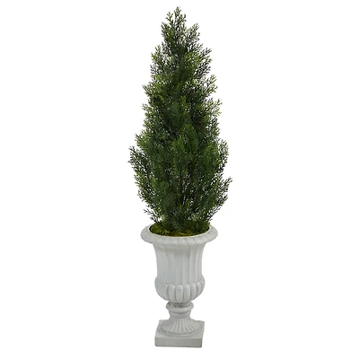 4ft. UV Resistant Mini Cedar Artificial Pine Tree in Decorative Urn