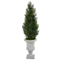4ft. UV Resistant Mini Cedar Artificial Pine Tree in Decorative Urn