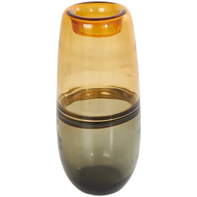 14" Orange Ombre Glass Vase