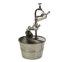 28" Gray Iron Farmhouse Fountain