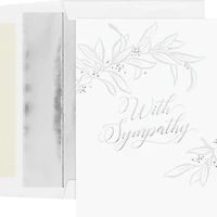 JAM Paper Silver Foil Greenery Sympathy Cards, 25ct.