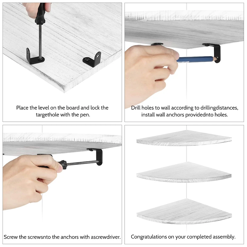 Floating Corner Shelves Set