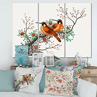 Designart - Two Chinese Birds On A Flowering Tree Branch