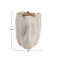 Hello Honey® 15" Natural Modern Organically Shaped Stoneware Vase