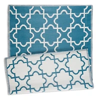 DII® Storm Blue & White Lattice Outdoor Rug, 4ft. x 6ft.