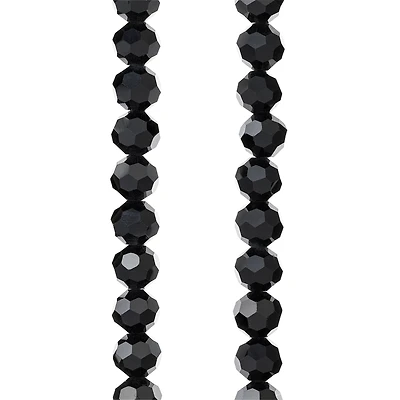 12 Pack: Black Faceted Glass Round Beads, 8mm by Bead Landing™