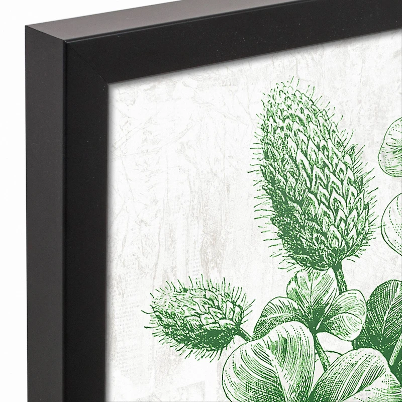 Clover Graphic Botanical Black Framed Canvas