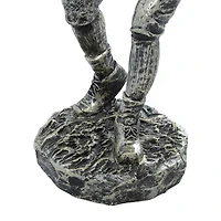 Silver Polystone Sculpture, Baseball Player 16" x 6" x 6"