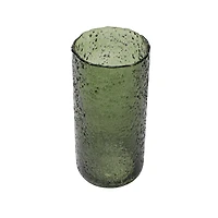 Hello Honey® 9" Green Seeded Glass Hurricane Vase