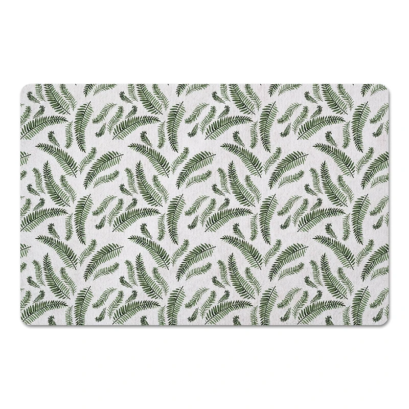 Green Fern Pattern 27" x 18" Floor Mat