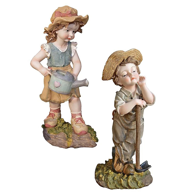 Design Toscano Fanny & Frank Farmer Garden Statue Set