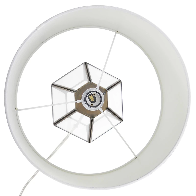 Lalia Home 18" Transparent Triagonal Brass Table Lamp