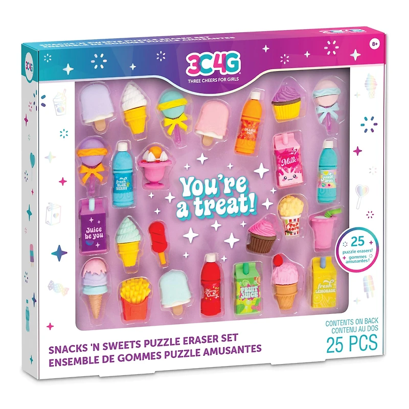 Make It Real™ 3C4G Snacks 'N Sweets Puzzle Eraser Set