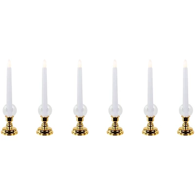 Single Light Window Candles with Remote and Timer - 10" - White - Set of 6