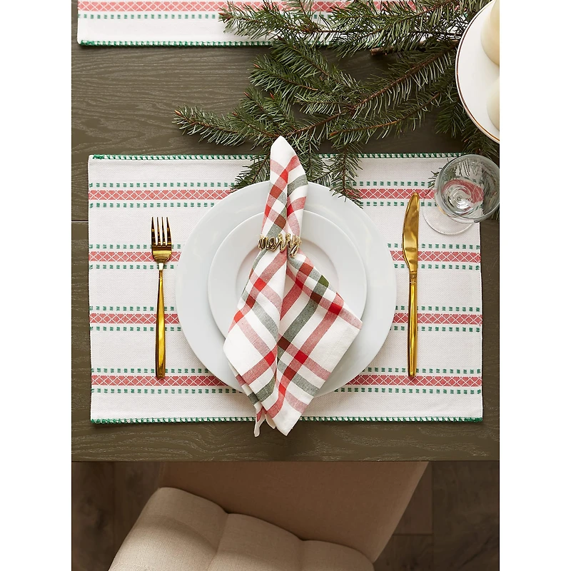 DII® Joyful Snowflakes Jacquard Placemats, 4ct.