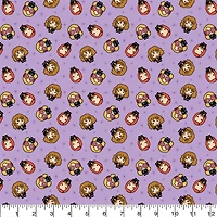 Harry Potter™ Purple Kawaii Girls Toss Cotton Fabric