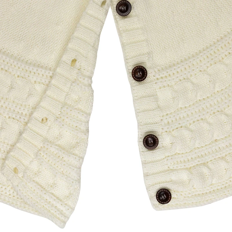Knitted Sweater Tree Skirt with Buttons - 84“ - Cream