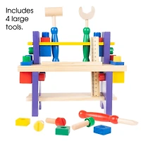 Toy Time Kids Wood Tabletop Workbench & Tool Set