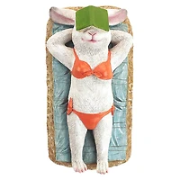 Design Toscano 13" Beach Bunny Soaking Up Some Rays Rabbit Garden Statue