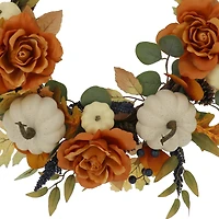 24" Peony & Pumpkin Wreath by Ashland®