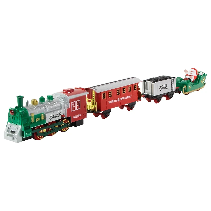 36 Pc Battery Operated Lighted and Animated Train Set with Raised Track and Sound