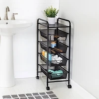 Honey Can Do Black 4-Drawer Rolling Cart