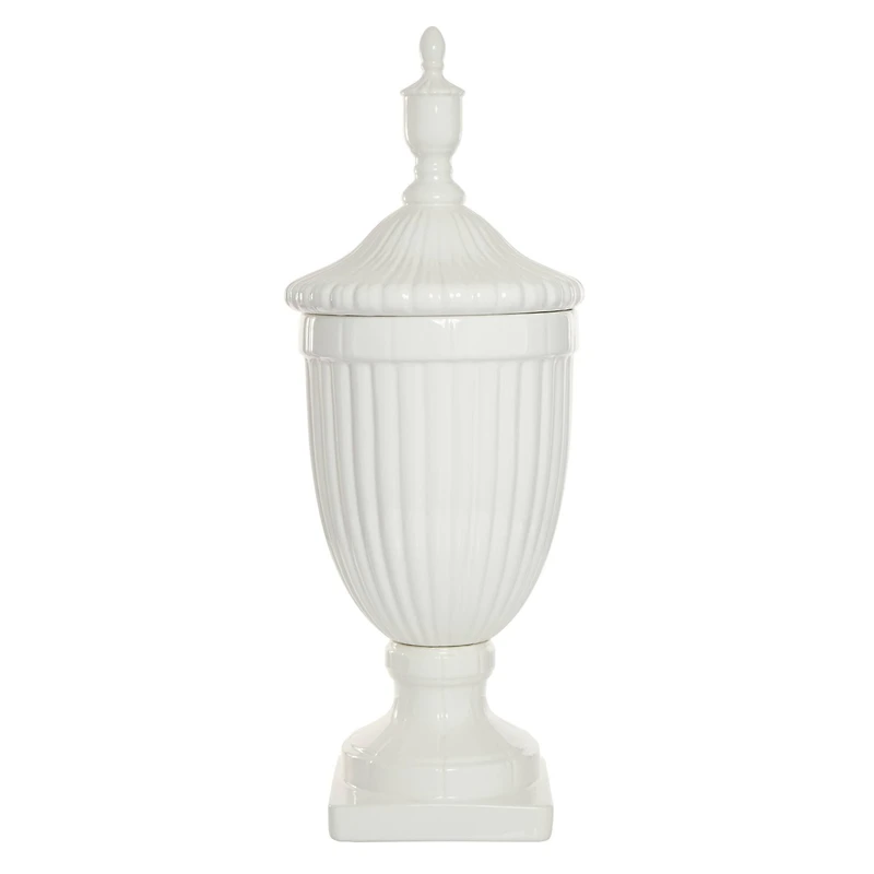 26" White Dolomite Country Decorative Urn