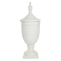 26" White Dolomite Country Decorative Urn