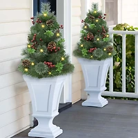 30" Pre-Lit Urn Filler with Battery-Operated Timer, 2ct.