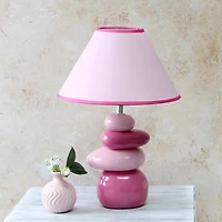 Creekwood Home Priva Pink 17.25" Stacking Stones Table Lamp