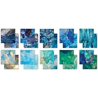 Craft Consortium Double-Sided Paper Pad 6" x 6" 40 ct. Ink Drops - Ocean, 20 Designs