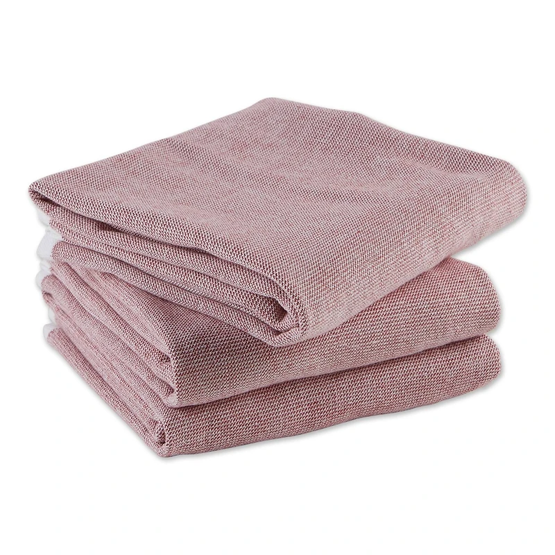 DII® Barn Red Chambray Terry Dishtowels, 3ct.