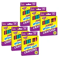 6 Packs: 8 ct. (48) Trend Jumbo Wipe-Off® Crayons