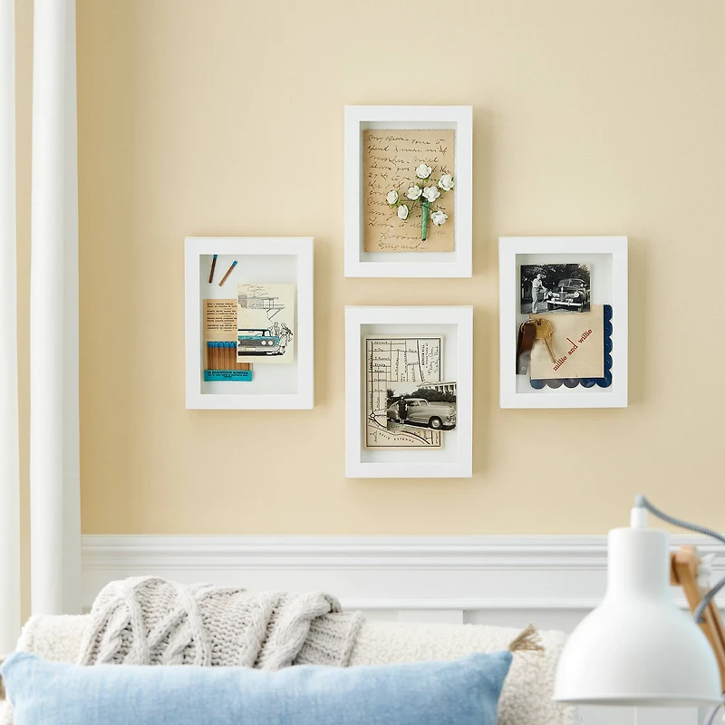 4 Pack 5" x 7" White Shadow Box by Studio Décor®