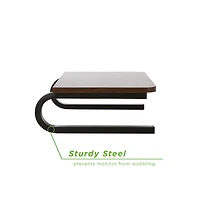Mind Reader Brown Wood Top Monitor Stand Organizer