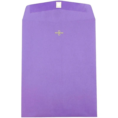 JAM Paper 9" x 12" Brite Hue Violet Purple Clasp Closure Catalog Envelopes, 100ct.