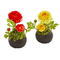 Ranunculus Artificial Arrangement (Set of 2)