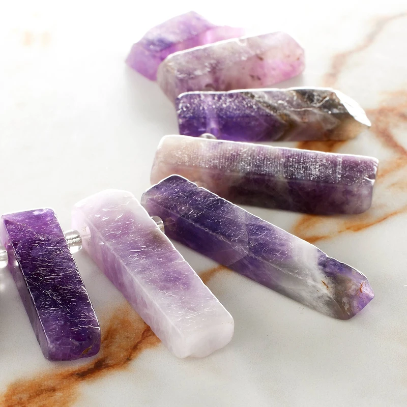 12 Pack: Sedona Amethyst Stick Beads, 25mm by Bead Landing™