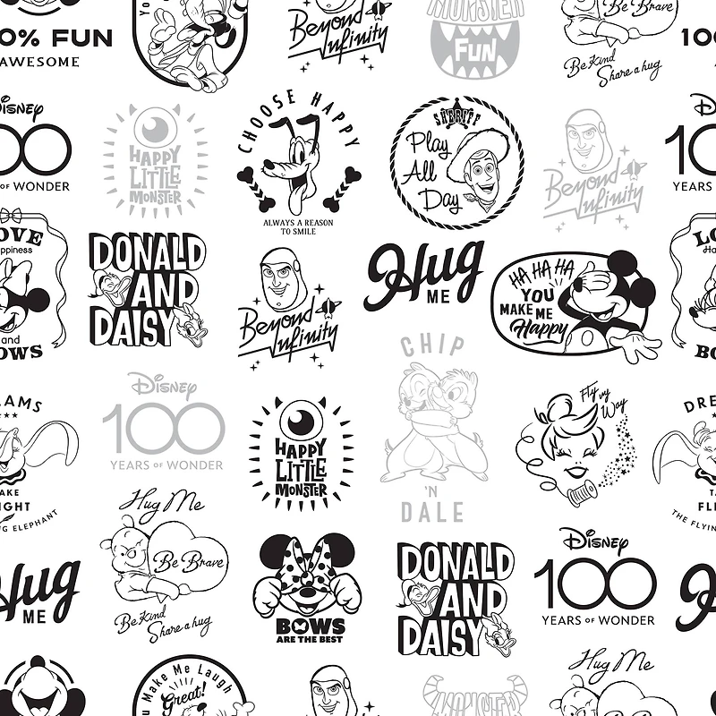 RoomMates Disney 100th Anniversary Icons Black Peel & Stick Wallpaper
