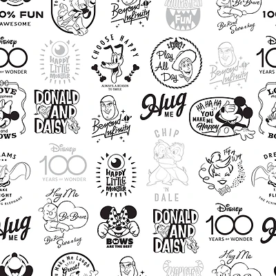 RoomMates Disney 100th Anniversary Icons Black Peel & Stick Wallpaper