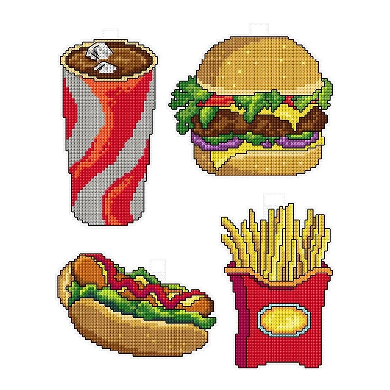 Crafting Spark Fast Food Plastic Canvas Counted Cross Stitch Kit