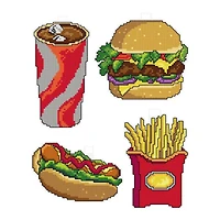 Crafting Spark Fast Food Plastic Canvas Counted Cross Stitch Kit