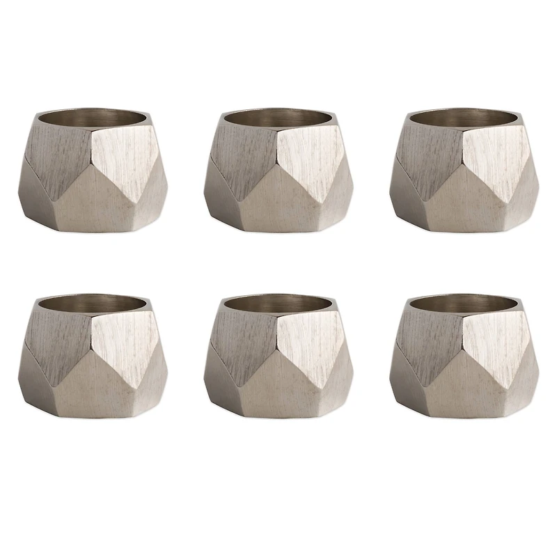 DII® Silver Triangle Band Napkin Rings, 6ct.