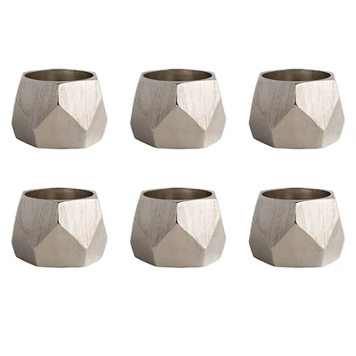 DII® Silver Triangle Band Napkin Rings, 6ct.