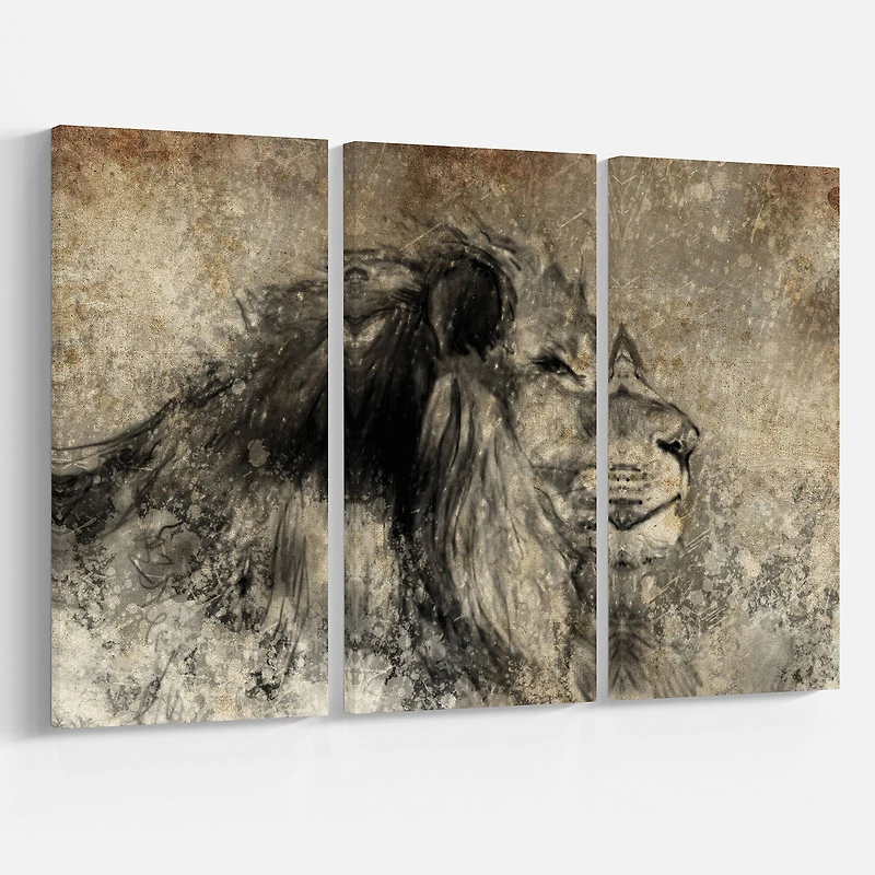 Designart - Lion in Sepia