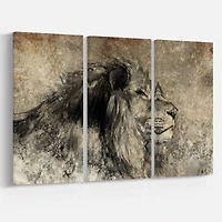Designart - Lion in Sepia