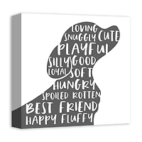 Playful Dog Silhouette Canvas Wall Art