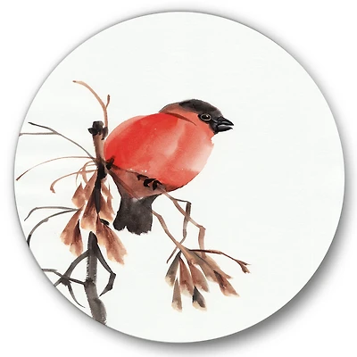Designart - Red Bullfinch Bird On A Branch